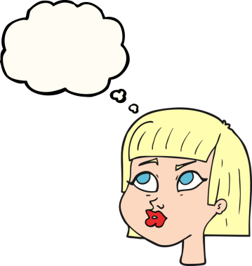 Bir insan tarafından çizilmiş serbest çizim baloncuk kadın yüzü.