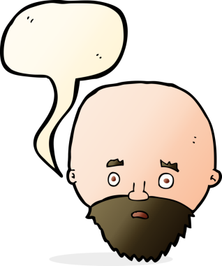 Bir insan tarafından çizilmiş sakallı bir karikatür.