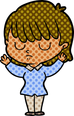 Bir insan tarafından çizilmiş karikatür kadın.