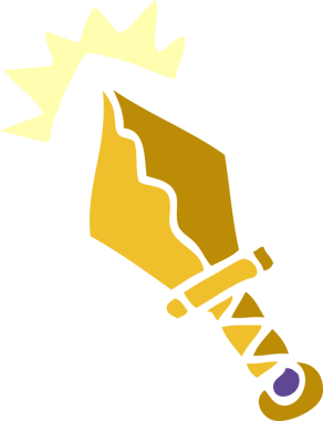 Bir insan tarafından çizilmiş küçük sihirli hançer.