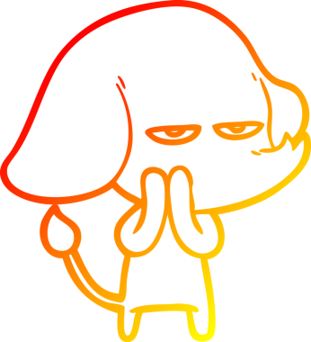 Bir insan tarafından çizilmiş kızgın bir fil çizimi.