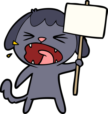 Bir insan tarafından çizilmiş şirin bir köpek havlaması.