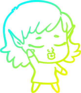 Bir insan tarafından çizilmiş güzel bir elf kızı çizimi.