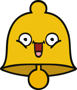 Bir insan tarafından çizilmiş sevimli bir çan karikatürü.