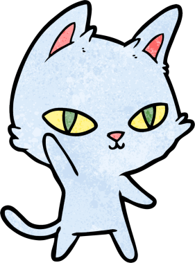 Bir insan tarafından çizilen çizgi film kedisi.