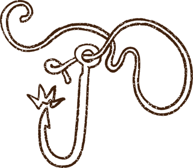 Balık Kancası Kömürü Bir insan tarafından çizilmiş