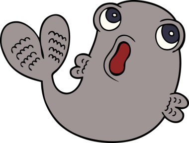 Bir insan tarafından çizilmiş bir balık karalaması.