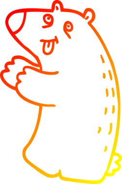 Bir insan tarafından çizilen mutlu ayı çizgi filminin sıcak gradyanı