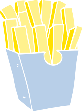 Bir insan tarafından çizilmiş karikatür kızartmaları.