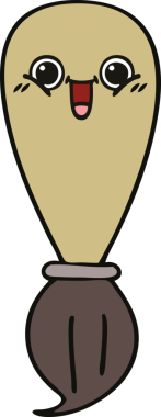 Bir insan tarafından çizilmiş güzel bir boya fırçası karikatürü.