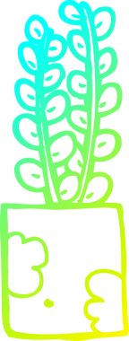 Bir insan tarafından çizilen karikatür bitkisinin soğuk gradyan çizimi