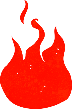 bir insan tarafından çizilmiş çizgi film alevi sembolü