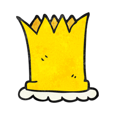 Bir insan tarafından çizilmiş el yapımı karikatür tacı.