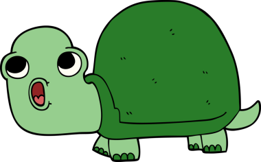 Bir insan tarafından çizilen karikatür şoklu kaplumbağa.