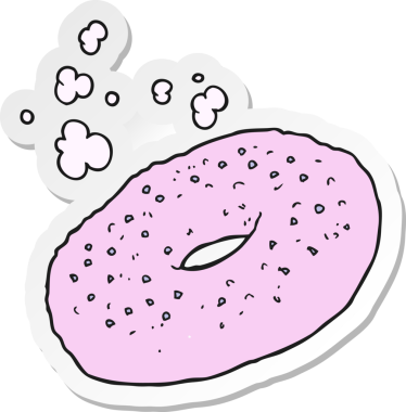 Bir insan tarafından çizilmiş bir simit etiketi.