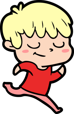 Bir insan tarafından çizilmiş mutlu çocuk çizgi filmi.