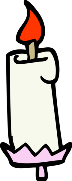 Bir insan tarafından çizilmiş el çizimi karikatür yanan mum.