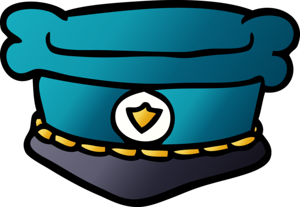 Bir insan tarafından çizilmiş polis şapkası.