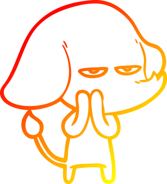 Bir insan tarafından çizilmiş kızgın bir fil çizimi.