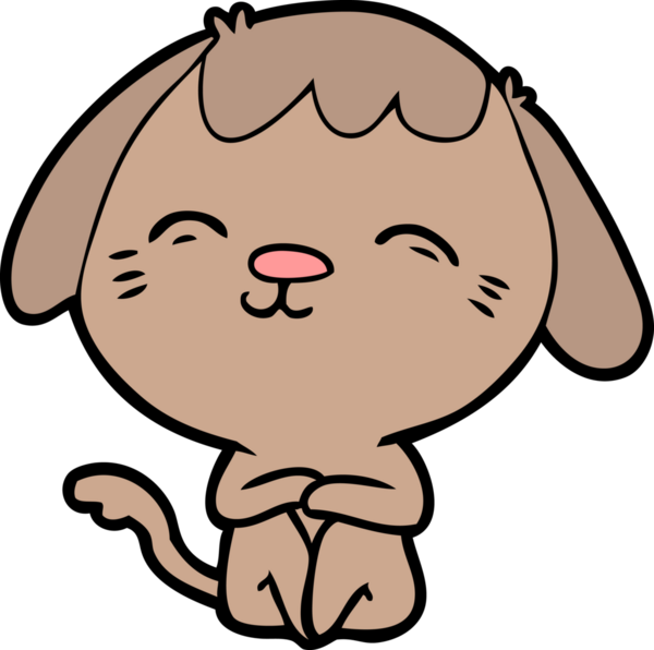 Bir insan tarafından çizilmiş mutlu çizgi film köpeği.