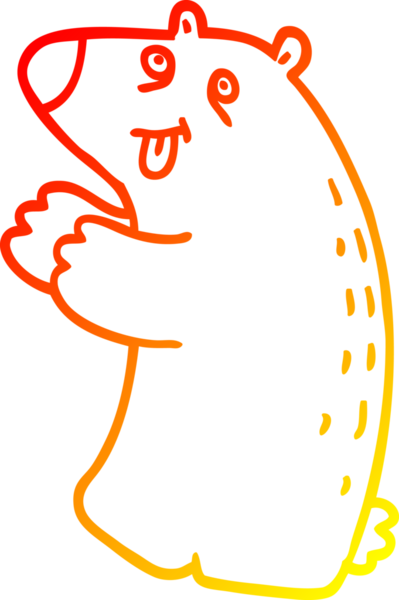 Bir insan tarafından çizilen mutlu ayı çizgi filminin sıcak gradyanı