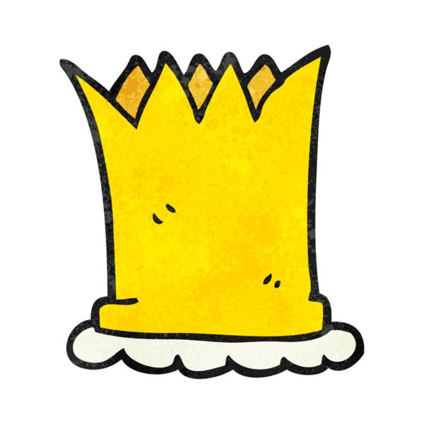 Bir insan tarafından çizilmiş el yapımı karikatür tacı.