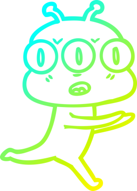 Bir insan tarafından çizilmiş üç gözlü bir karikatür çizimi.