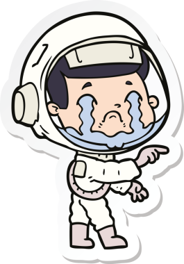 Bir insan tarafından çizilmiş ağlayan bir astronotun çıkartması.