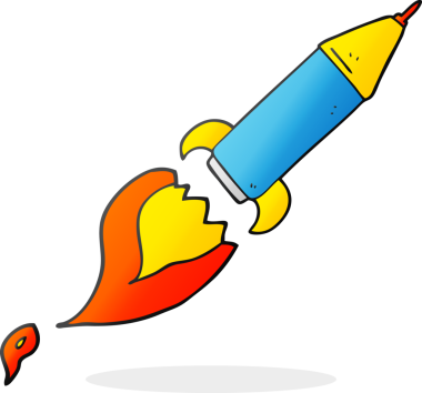 Bir insan tarafından çizilmiş serbest çizim roket