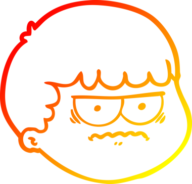 Bir insan tarafından çizilen çizgi film karakterinin sıcak çizgi çizimi