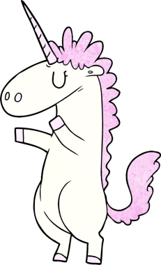 Bir insan tarafından çizilmiş tek boynuzlu at çizgi filmi.