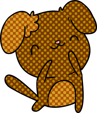 Bir insan tarafından çizilmiş sevimli bir köpeğin çizimi.