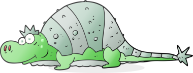 Bir insan tarafından çizilmiş serbest çizim karikatür dinozor.