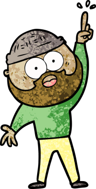 Bir insan tarafından çizilmiş sakallı bir adam.