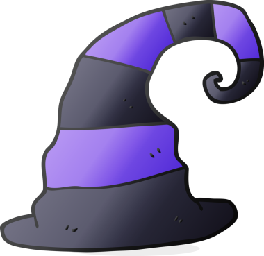 Bir insan tarafından çizilmiş serbest çizim cadı şapkası.