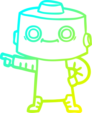 Bir insan tarafından çizilmiş soğuk gradyan robot çizimi