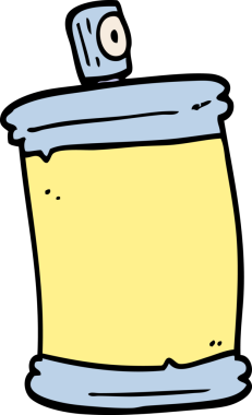 Bir insan tarafından çizilmiş karalama tarzı çizgi film spreyi.