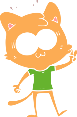 Bir insan tarafından çizilmiş düz renkli çizgi film.