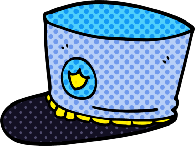 Bir insan tarafından çizilmiş karikatür bandı şapkası.