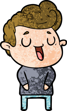 Bir insan tarafından çizilmiş mutlu çizgi film adamı.