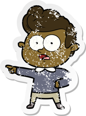 Bir insan tarafından çizilmiş, kederli bir çizgi film çıkartması.