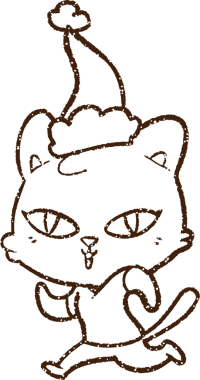 Noel Kedi Kömürü Bir insan tarafından çizilmiş