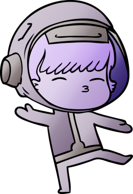 Bir insan tarafından çizilmiş meraklı astronot çizgi filmi.