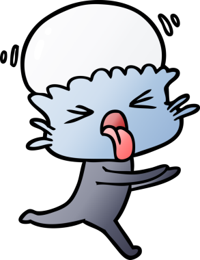 Bir insan tarafından çizilmiş garip bir uzaylı çizgi filmi.