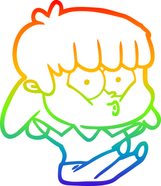 gökkuşağı gradyan çizimi bir insan tarafından çizilmiş bir çizgi film ıslık kızı