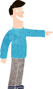 Bir insan tarafından çizilmiş çizgi filmdeki adam.