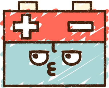 Bir insan tarafından çizilmiş pil tebeşiri.