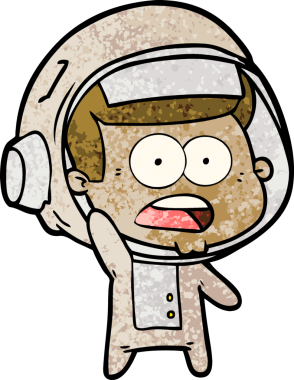 Karikatür bir insan tarafından çizilen astronotu şaşırttı.