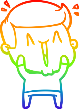 Gökkuşağı gradyanı çizimi bir insan tarafından çizilmiş heyecanlı bir çizgi film