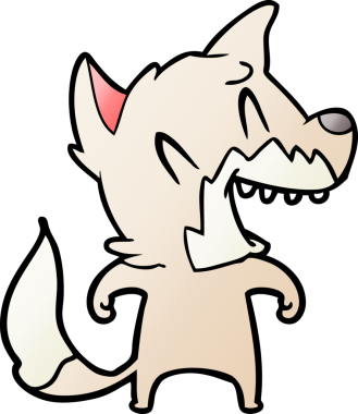 Bir insan tarafından çizilmiş gülen tilki çizgi filmi.